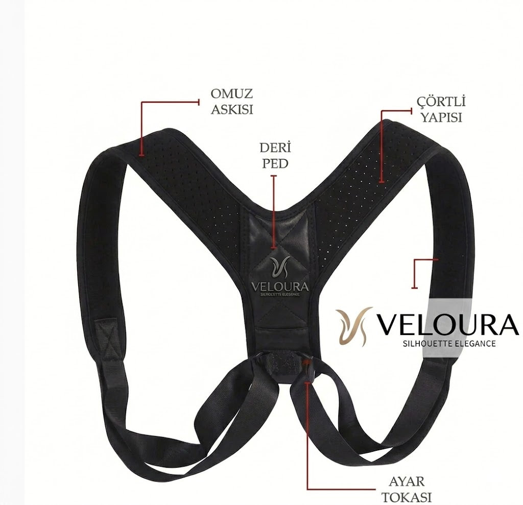 VELOURA PostureFit™ Dik Duruş & Omuz Destek Korsesi